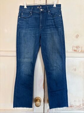 MOTHER Dark Blue Cropped Ankle Jeans